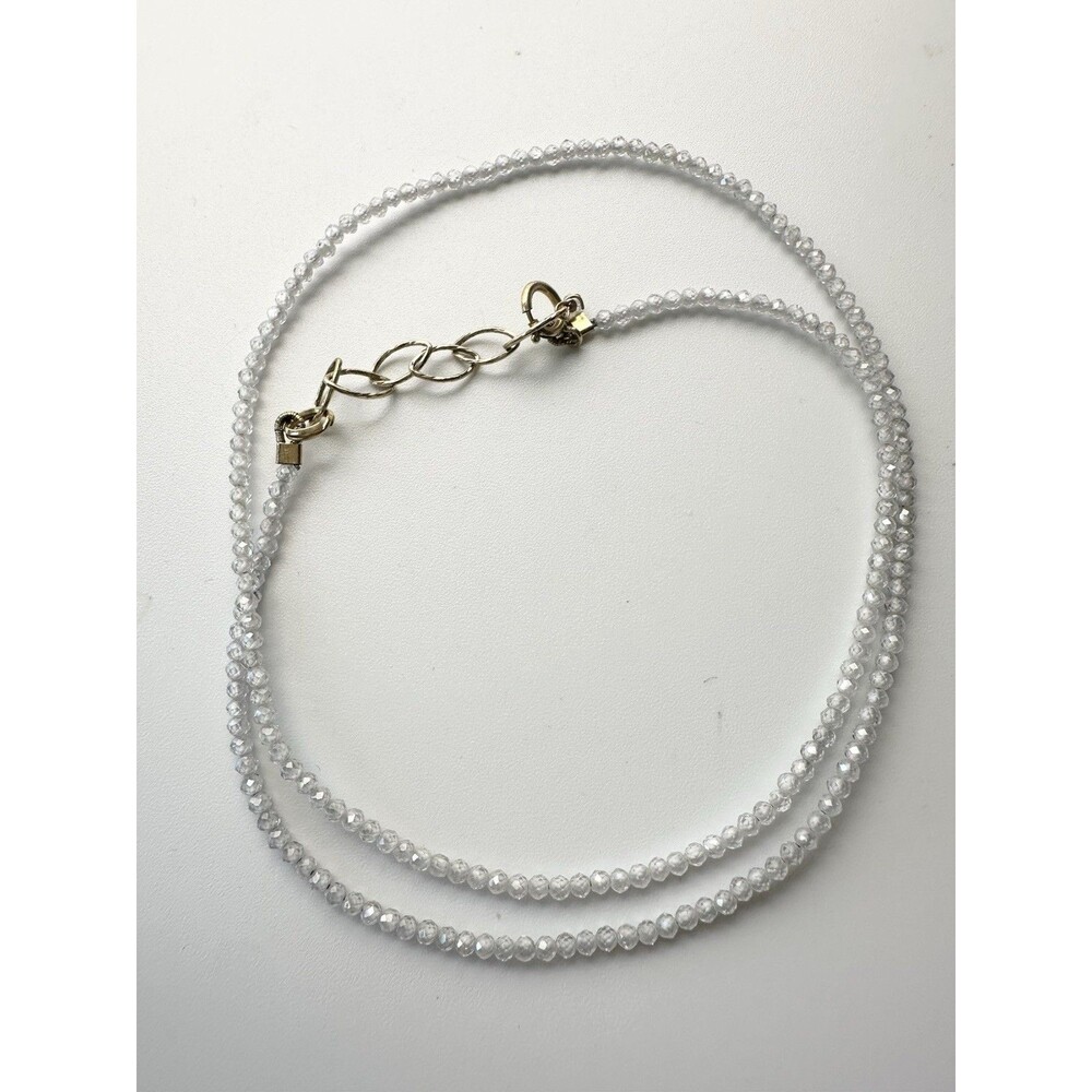 14k Gold Filled Faceted Crystal Bead Necklace 18”